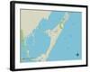 Political Map of North Key Largo, FL-null-Framed Art Print