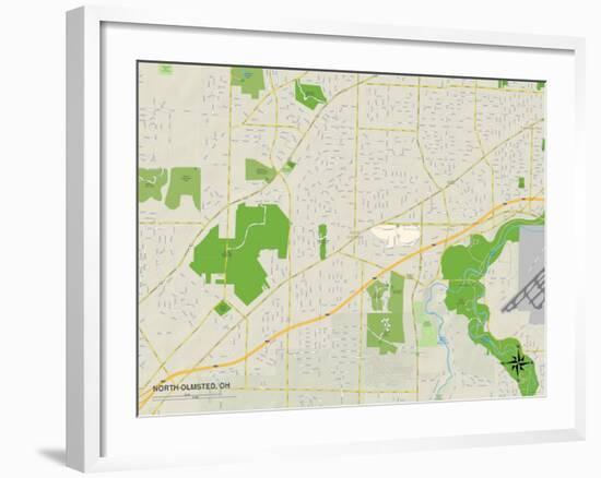 Political Map of North Olmsted, OH-null-Framed Art Print