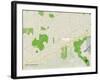 Political Map of North Olmsted, OH-null-Framed Art Print