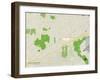 Political Map of North Olmsted, OH-null-Framed Art Print