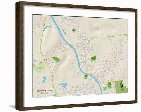 Political Map of Northampton, PA-null-Framed Art Print