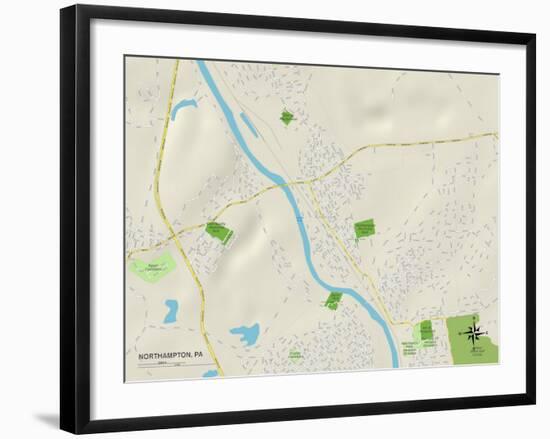 Political Map of Northampton, PA-null-Framed Art Print