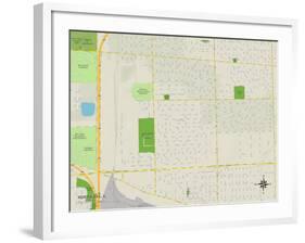 Political Map of Northlake, IL-null-Framed Art Print