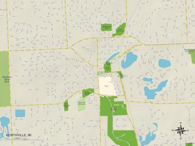 'Political Map of Northville, MI' Posters | AllPosters.com