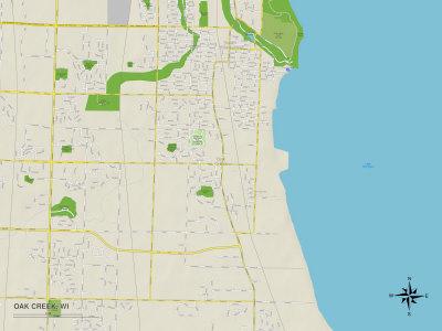 'Political Map of Oak Creek, WI' Posters  AllPosters.com