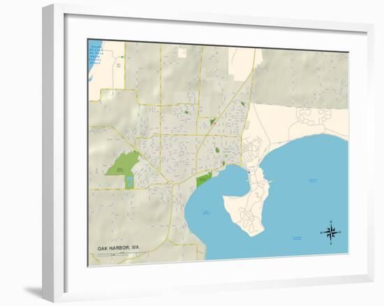 Political Map of Oak Harbor, WA-null-Framed Art Print