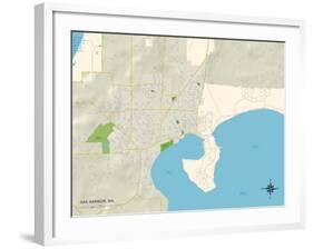 Political Map of Oak Harbor, WA-null-Framed Art Print