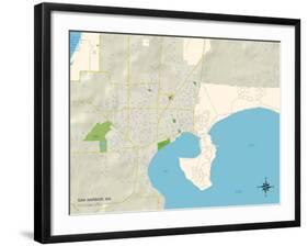 Political Map of Oak Harbor, WA-null-Framed Art Print