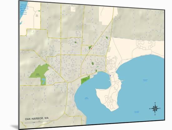 Political Map of Oak Harbor, WA-null-Mounted Art Print