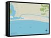 Political Map of Oak Island, NC-null-Framed Stretched Canvas