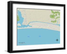 Political Map of Oak Island, NC-null-Framed Art Print