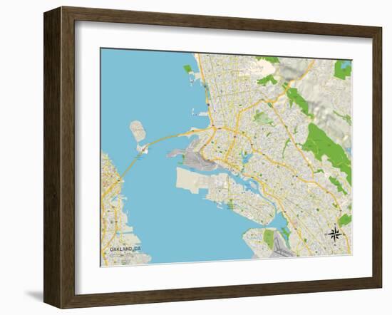 Political Map of Oakland, CA-null-Framed Art Print