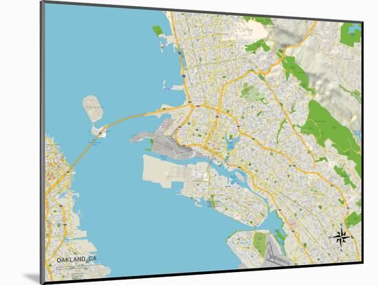 Political Map of Oakland, CA-null-Mounted Art Print