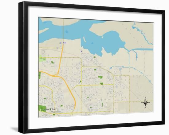 Political Map of Oakley, CA-null-Framed Art Print