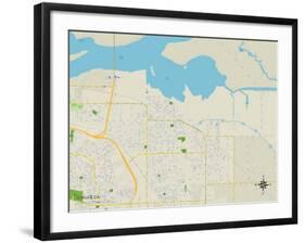 Political Map of Oakley, CA-null-Framed Art Print