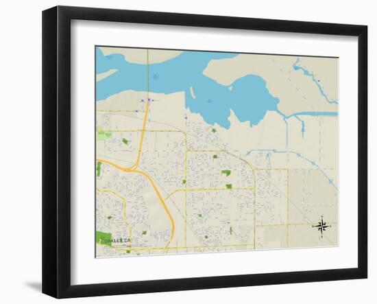 Political Map of Oakley, CA-null-Framed Art Print