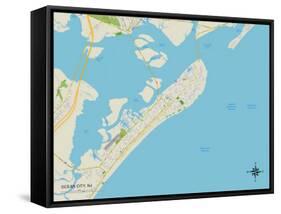 Political Map of Ocean City, NJ-null-Framed Stretched Canvas