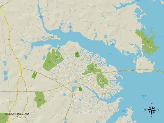 Political Map Of Ocean Pines Md Posters Allposters Com Ocean Pines Md Map