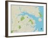 Political Map of Ocean Pines, MD-null-Framed Art Print