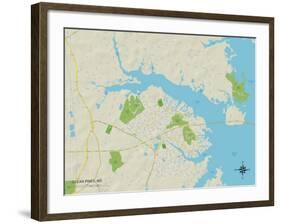 Political Map of Ocean Pines, MD-null-Framed Art Print