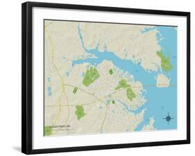 Political Map of Ocean Pines, MD-null-Framed Art Print