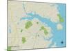 Political Map of Ocean Pines, MD-null-Mounted Art Print