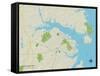 Political Map of Ocean Pines, MD-null-Framed Stretched Canvas