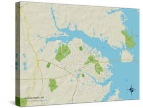 Political Map of Ocean Pines, MD-null-Stretched Canvas