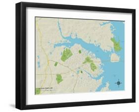 Political Map of Ocean Pines, MD-null-Framed Art Print