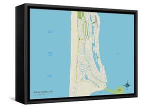 Political Map of Ocean Shores, WA-null-Framed Stretched Canvas