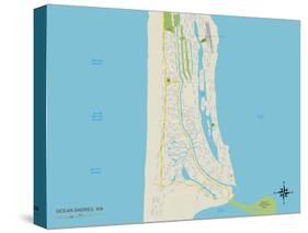 Political Map of Ocean Shores, WA-null-Stretched Canvas