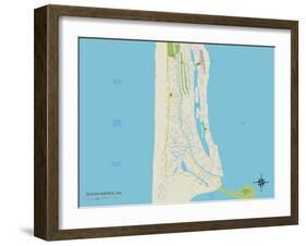 Political Map of Ocean Shores, WA-null-Framed Art Print