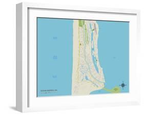 Political Map of Ocean Shores, WA-null-Framed Art Print