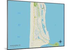 Political Map of Ocean Shores, WA-null-Mounted Art Print