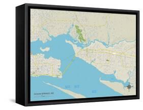 Political Map of Ocean Springs, MS-null-Framed Stretched Canvas