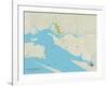 Political Map of Ocean Springs, MS-null-Framed Art Print