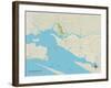 Political Map of Ocean Springs, MS-null-Framed Art Print