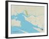 Political Map of Ocean Springs, MS-null-Framed Art Print