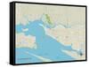 Political Map of Ocean Springs, MS-null-Framed Stretched Canvas