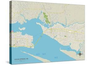 Political Map of Ocean Springs, MS-null-Stretched Canvas