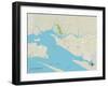 Political Map of Ocean Springs, MS-null-Framed Art Print