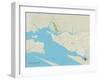 Political Map of Ocean Springs, MS-null-Framed Art Print