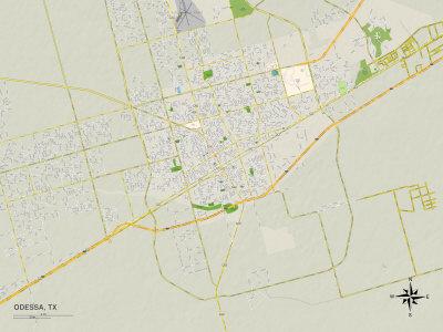 'Political Map of Odessa, TX' Art | AllPosters.com