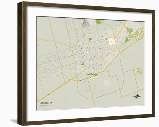 Political Map of Odessa, TX-null-Framed Art Print