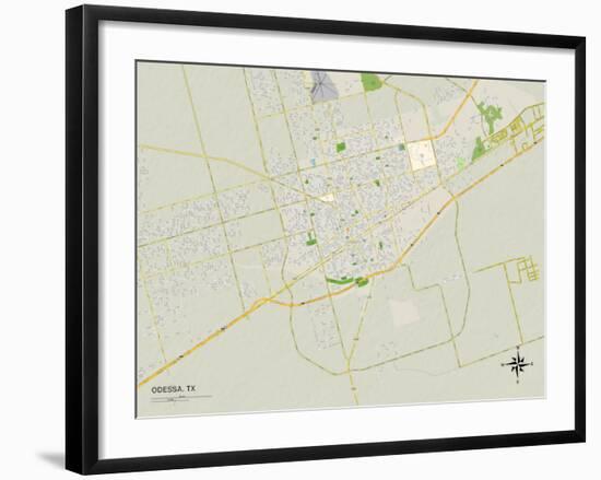 Political Map of Odessa, TX-null-Framed Art Print