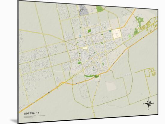 Political Map of Odessa, TX-null-Mounted Art Print