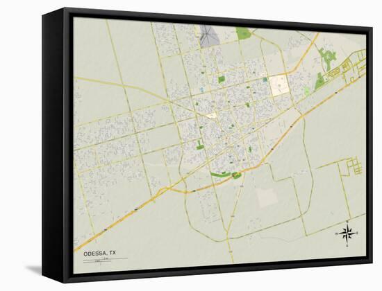Political Map of Odessa, TX-null-Framed Stretched Canvas