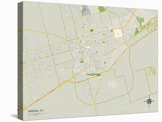 Political Map of Odessa, TX-null-Stretched Canvas