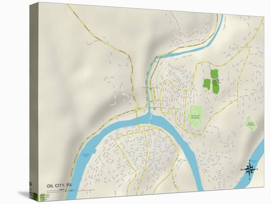 Political Map of Oil City, PA-null-Stretched Canvas