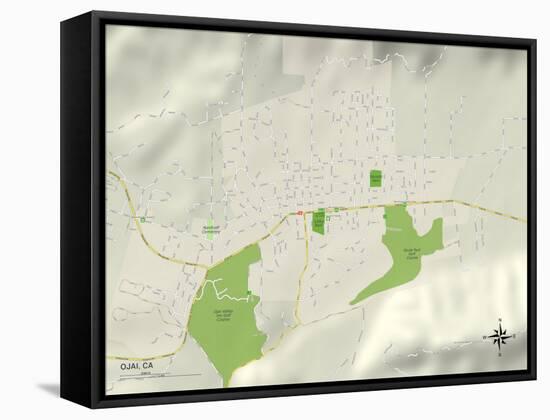 Political Map of Ojai, CA-null-Framed Stretched Canvas